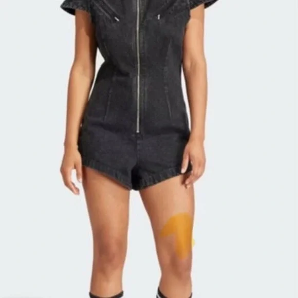 Adidas Fashion Montreal Denim Playsuit Black 
Size Small - Picture 3 of 15